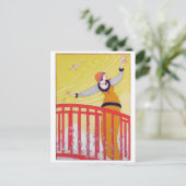 Summer Fashion Zeichnend Yellow Charles Martin Art Postkarte (Stehend Vorderseite)