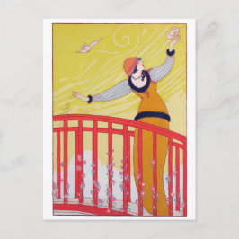 Summer Fashion Zeichnend Yellow Charles Martin Art Postkarte