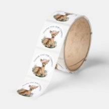 Summer Fawn Watercolor Baby Shower Thank You