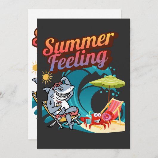 "Summer Feeling" Einladung (Vorne/Hinten)