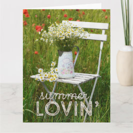 Summer Field Wild Blume Poppies + Text Karte