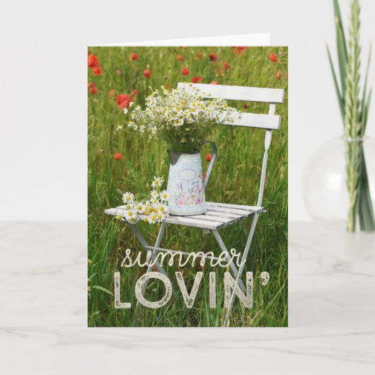 Summer Field Wild Blume Poppies + Text Karte (Vorderseite)