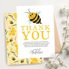 Summer First Bee Day 1. Geburtstag Dankeskarte