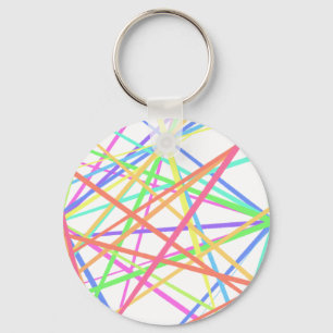 Summer Flair: Neon Rainbow Stripteed Schlüsselanhänger