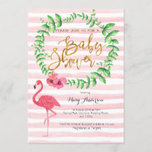 Summer Flamingo Baby Dusche Einladung