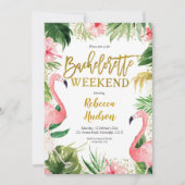 Summer Flamingo Bachelorette Wochenende Einladung (Vorderseite)