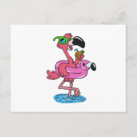 Summer Flamingo Cartoon | Hintergrundfarbe auswähl