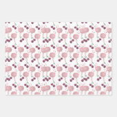 Summer Flamingo Cherries Hand bemalt Wasserfarbe Geschenkpapier Set (Vorderseite 2)