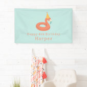 summer flamingo float kids birthday pool party banner (Insitu)