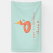 summer flamingo float kids birthday pool party banner (Vertikal)