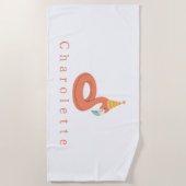 summer flamingo float kids birthday pool party strandtuch (Vorderseite)