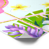 Summer Flamingo Geburtstagsparty Begrüßungszeichen Poster (Ecke)