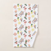 Summer Flamingo Hand Drawn Doodles Badhandtuch Set (Handtuch)