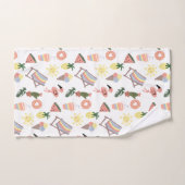 Summer Flamingo Hand Drawn Doodles Badhandtuch Set (Handtuch)