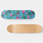 Summer Flamingo Palm Vibes #2 Skateboard (Horizontal)