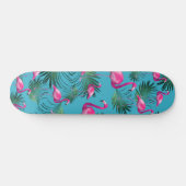 Summer Flamingo Palm Vibes #2 Skateboard (Horizontal)