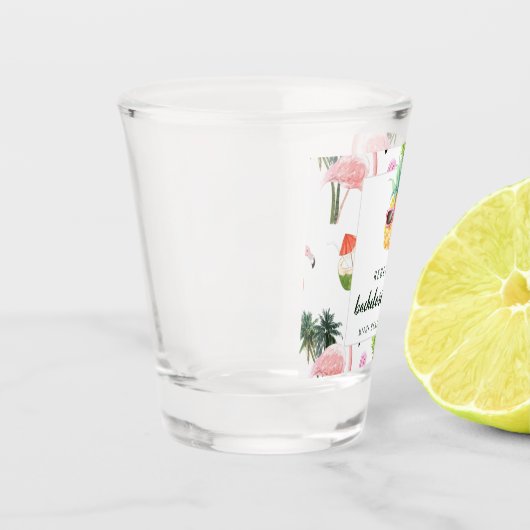 Summer Flamingo Pool Party Junggeselinnen-Abschied Schnapsglas (Links)