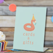 summer flamingo popsicle kids birthday pool party sockelschild