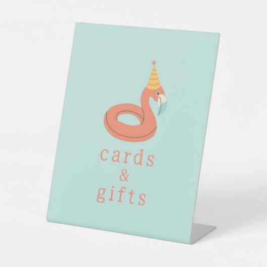 summer flamingo popsicle kids birthday pool party sockelschild (Vorderseite)