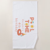 summer flamingo popsicle kids birthday pool party strandtuch (Vorderseite)