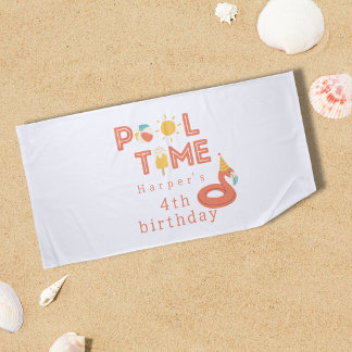 summer flamingo popsicle kids birthday pool party strandtuch