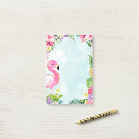 Summer Flamingo Post it Note Pad Post-it Klebezettel (Auf Schreibtisch)