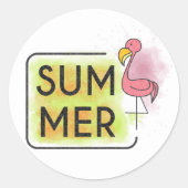 Summer Flamingo Sticker (Vorderseite)