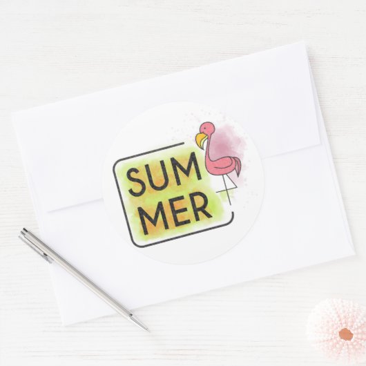 Summer Flamingo Sticker (Umschlag)