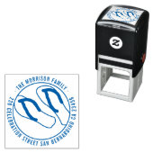 Summer Flip Flops Runde Familienname Rücksendeadre Permastempel (Beispiel)