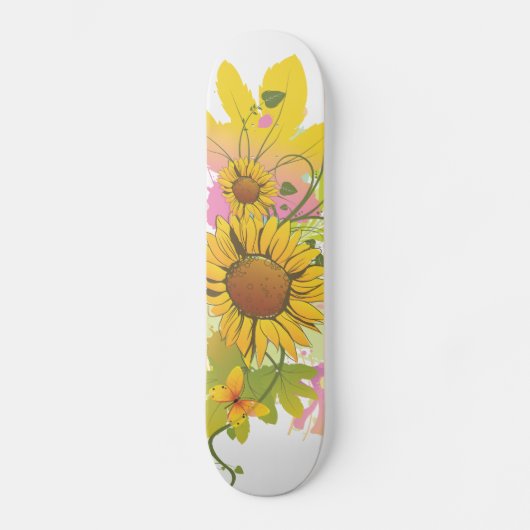 Summer Floral 1A Skateboard (Vorderseite)