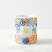 Summer Floral Abstrakt Bright Colors Mit Monogramm Kaffeetasse (Mittel)