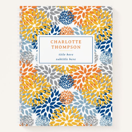 Summer Floral Abstrakt Bright Colors Muster Notizblock (Vorderseite)
