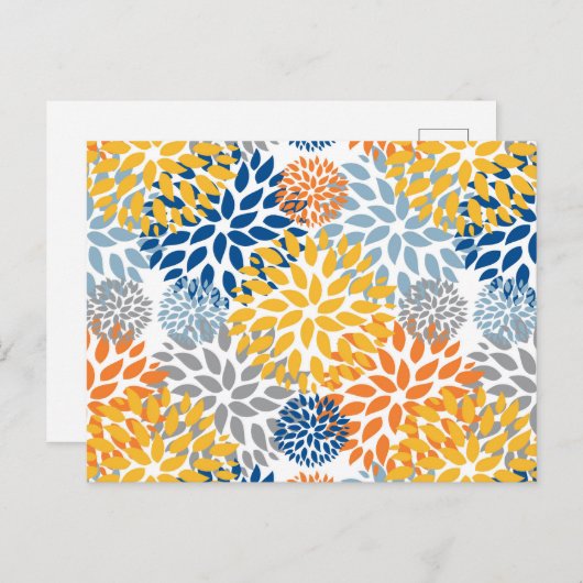 Summer Floral Abstrakt Bright Colors Muster Postkarte (Vorne/Hinten)