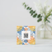 Summer Floral Abstrakt Bright Colors Muster Quadratische Visitenkarte (Stehend Vorderseite)