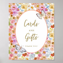 Summer Floral Bloom Butterfly Karten und Geschenkz