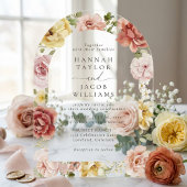 Summer Floral Blush Pink and Yellow Wedding Acryleinladungen