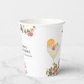 Summer Floral Brunch Bubbly Champagner Baby Dusche Pappbecher (Links)