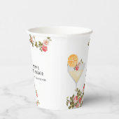 Summer Floral Brunch Bubbly Champagner Baby Dusche Pappbecher (Rechts)