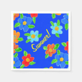 Summer Floral Cocktail Napkin Serviette