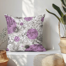 Summer Floral dekoration Lilac Lila Retro Peony Kissen