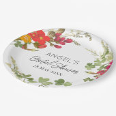 Summer Floral Garden Brautparty Pappteller (Schrägansicht)