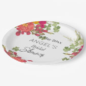 Summer Floral Garden Brautparty Pappteller (Schrägansicht)