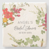Summer Floral Garden Brautparty Steinuntersetzer (Vorderseite)