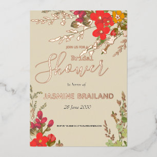 Summer Floral Garden Wildblumen Brautparty Folieneinladung