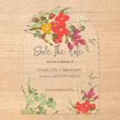 Summer Floral Garden Wildblumen Hochzeit Acryleinladungen (Vorderseite)