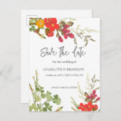 Summer Floral Garden Wildblumen Hochzeit Ankündigungspostkarte (Vorne/Hinten)