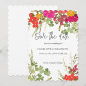 Summer Floral Garden Wildblumen Hochzeit Save The Date (Vorne/Hinten)