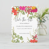 Summer Floral Garden Wildblumen Hochzeit Save The Date (Stehend Vorderseite)