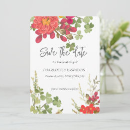 Summer Floral Garden Wildblumen Hochzeit Save The Date
