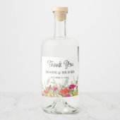 Summer Floral Garden Wildblumen Hochzeit Vielen Da Alkoholflaschenetikett (Vorderseite)